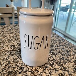 Rae Dunn White Ceramic Sugar Canister